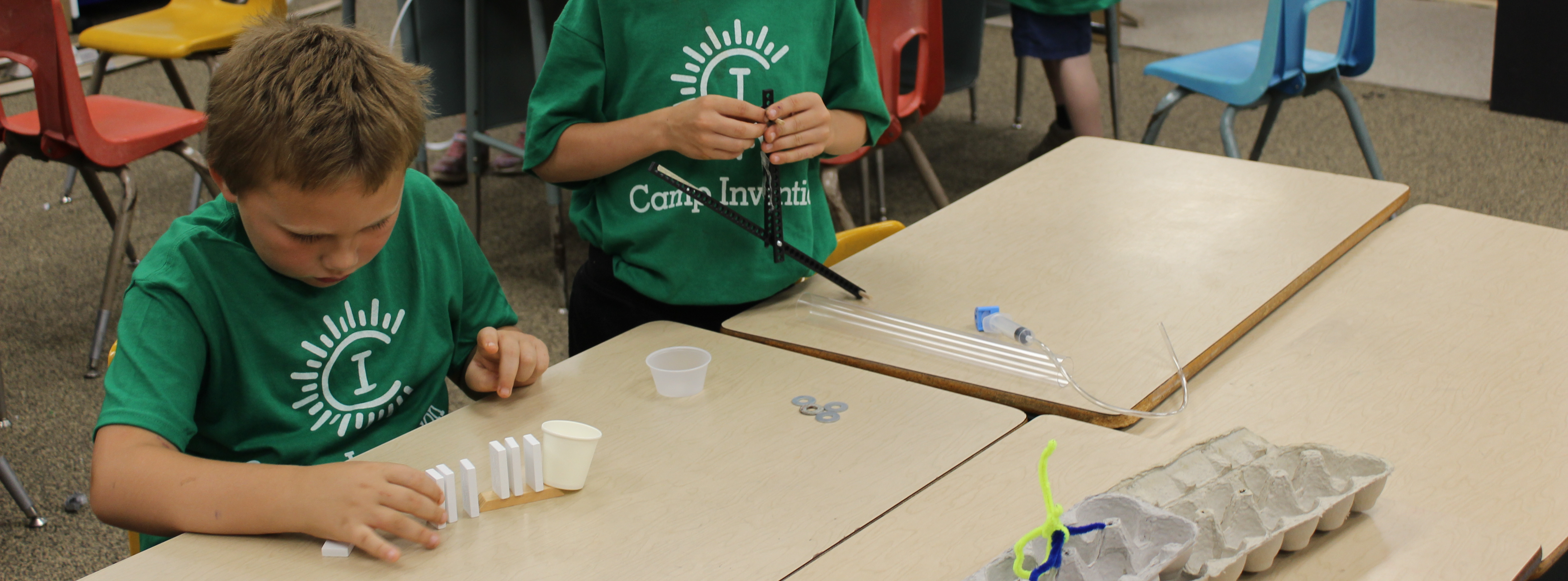 two boys participate in Camp Invention