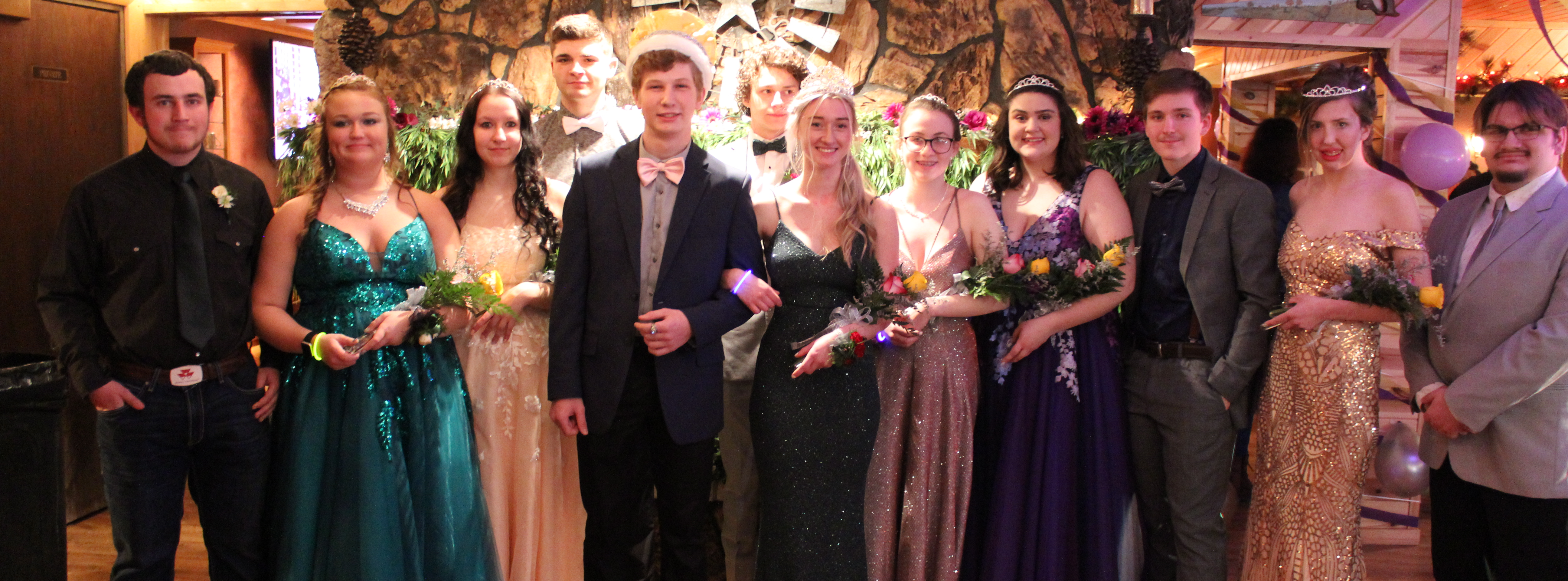 Prom students dressed up