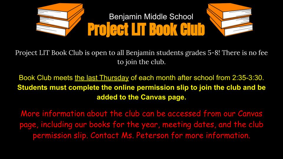 Project Lit Book Club Flyer