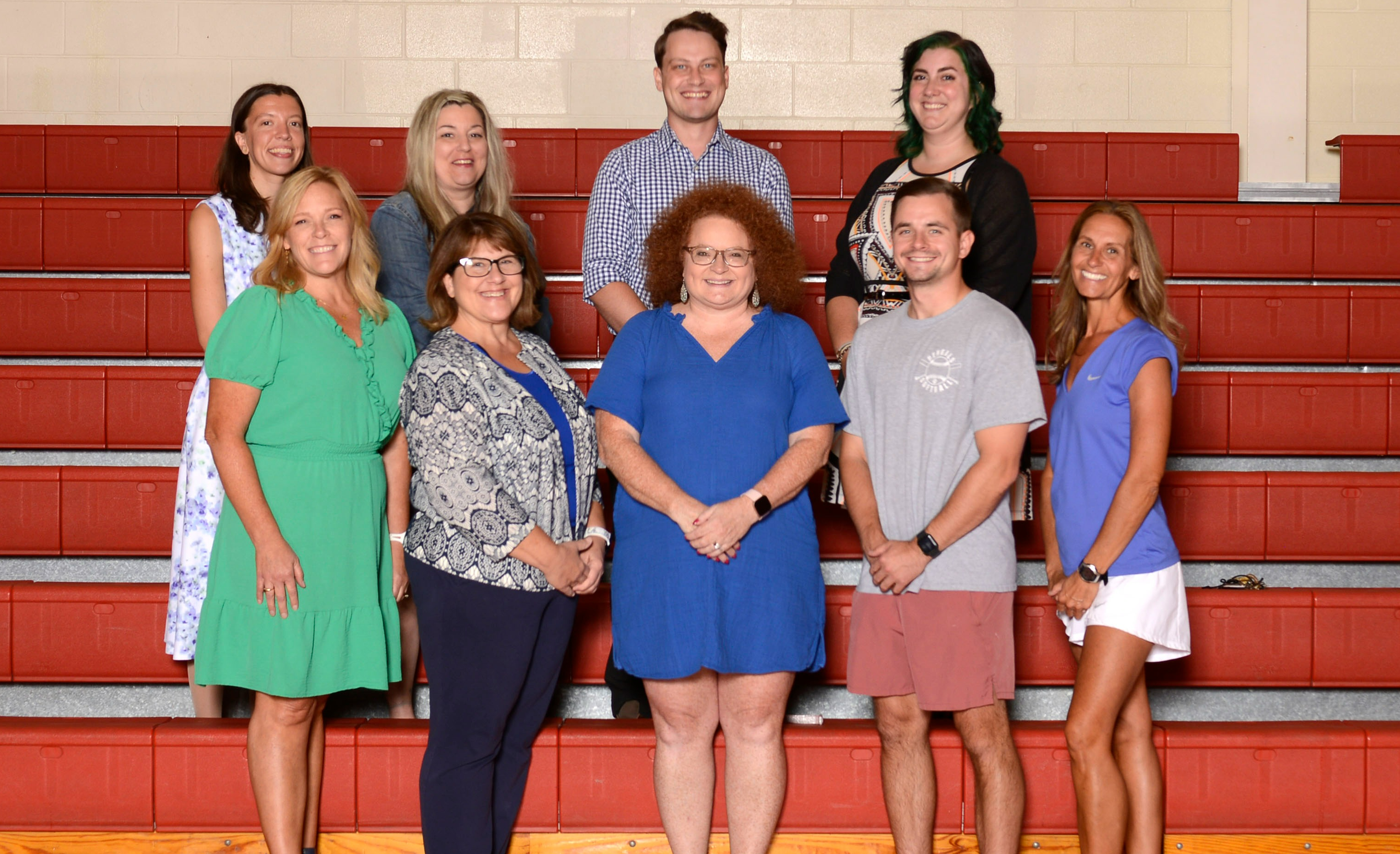 Benjamin Middle Schools specials teachers pictured from left to right: (back row)  Mrs. Hansen, Mrs. Tepe, Mrs. Anderson, Mrs. LaMantia,  Mrs. Wright, (front row) Ms. Martin, Mr. Hauser, and Mrs. Vidic