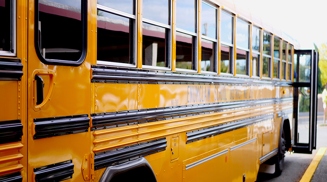school bus with door open