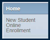 New Student Online Enrollment button screenshot