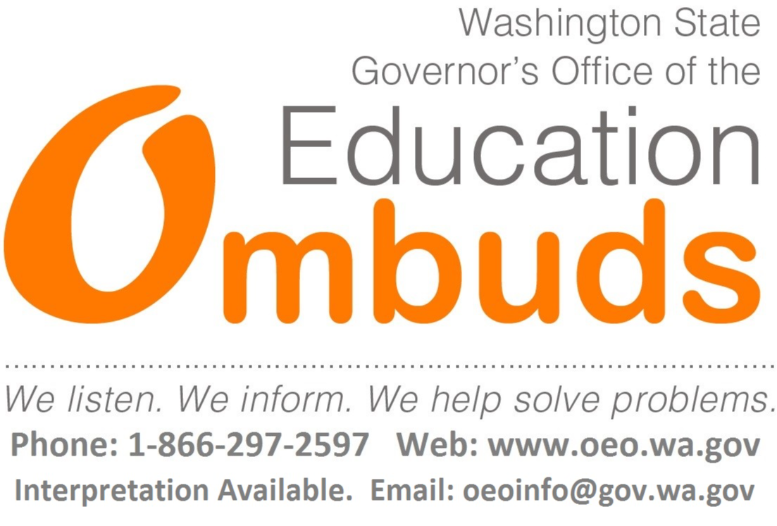 Orange and grey logo: Washington State Governor’s Office of the Education Ombuds
