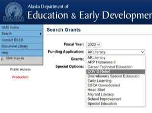 Grants Management System Image of menu step by step walk through Step 3