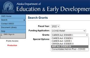 Grants Management System Image of menu step by step walk through Step 4