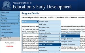 Grants Management System Image of menu step by step walk through Step 8