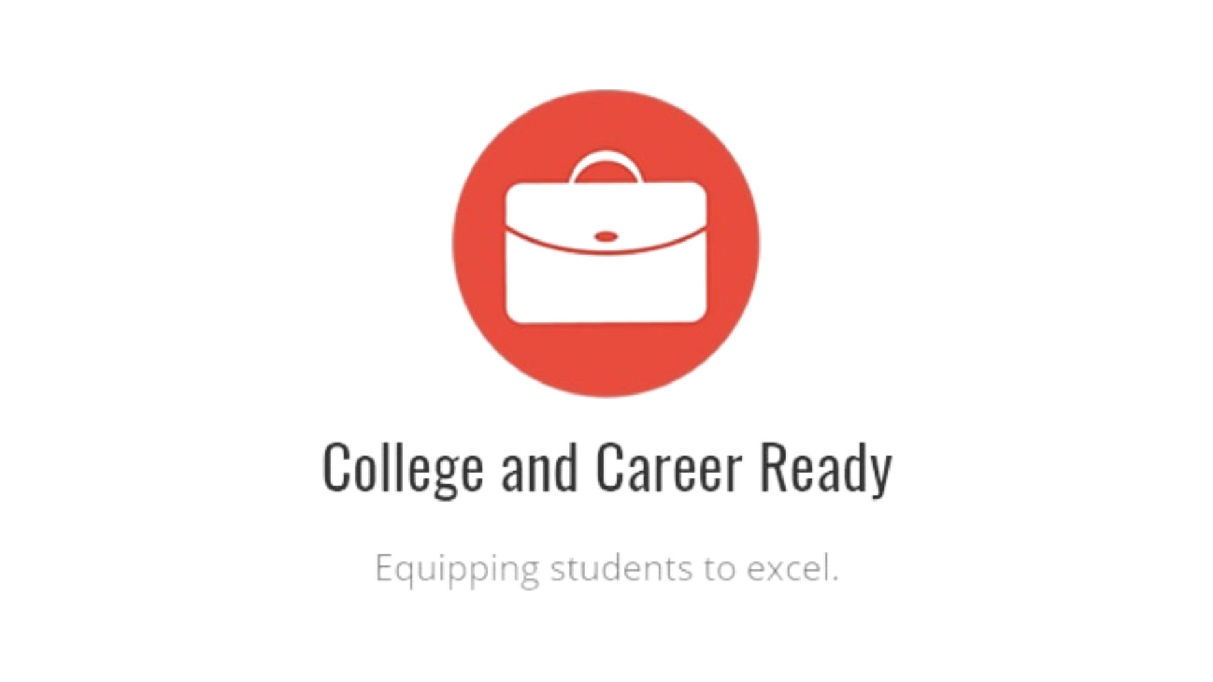 College and Career Ready Equipping students to excel.