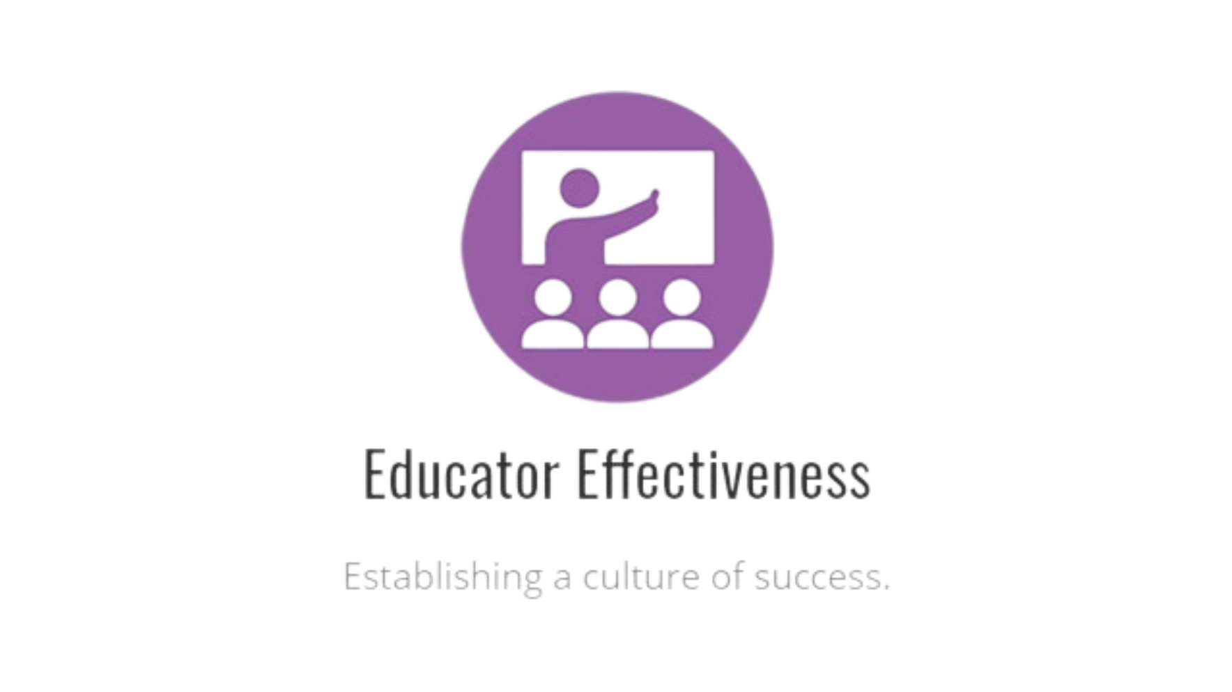 Educator Effectiveness Establishing a culture of success.