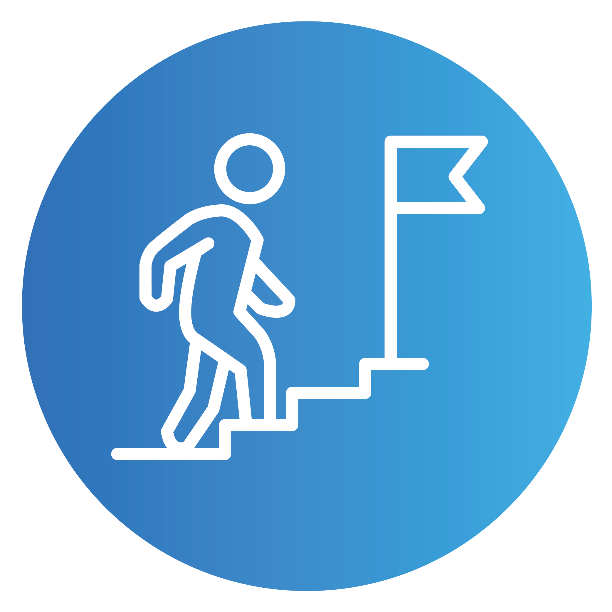 person waling up stairs