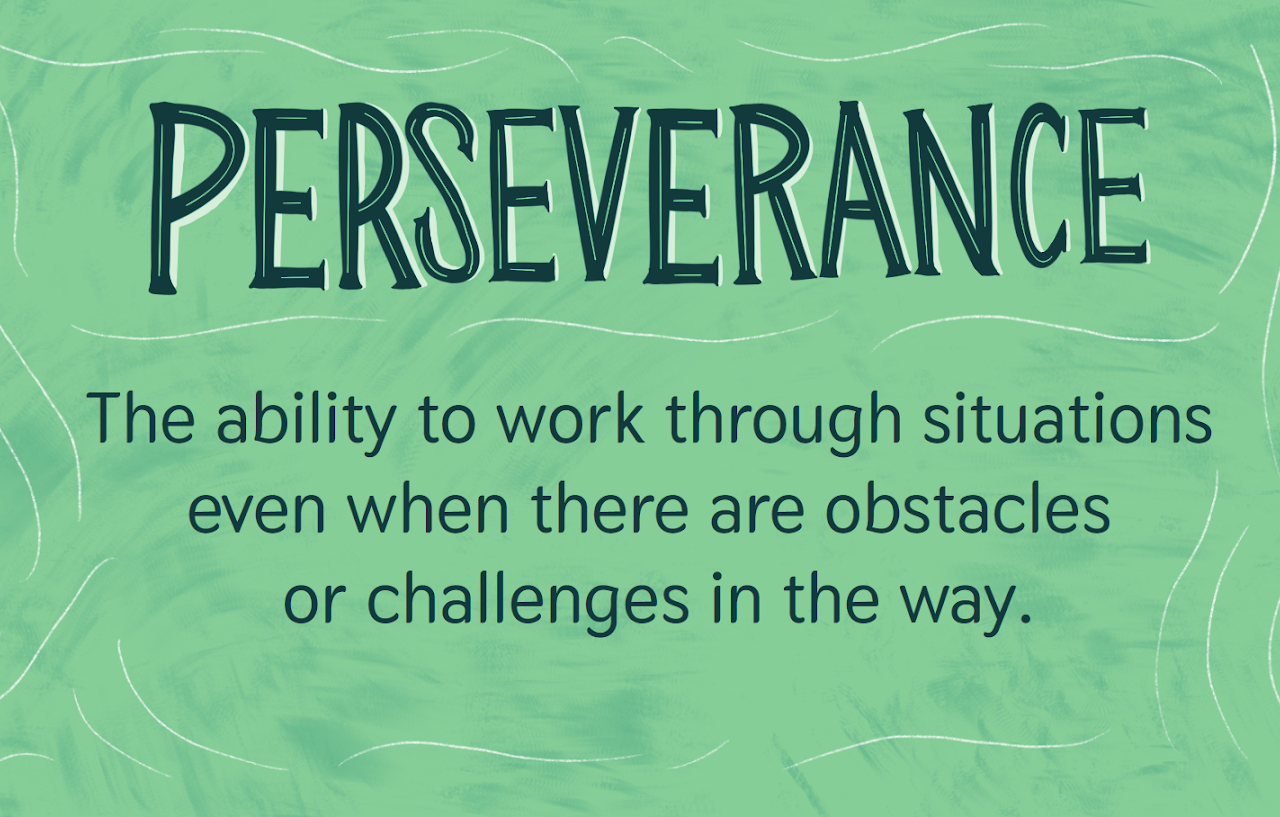 perseverance is the ability to work through situations even when there are obstacles or challenges in the way