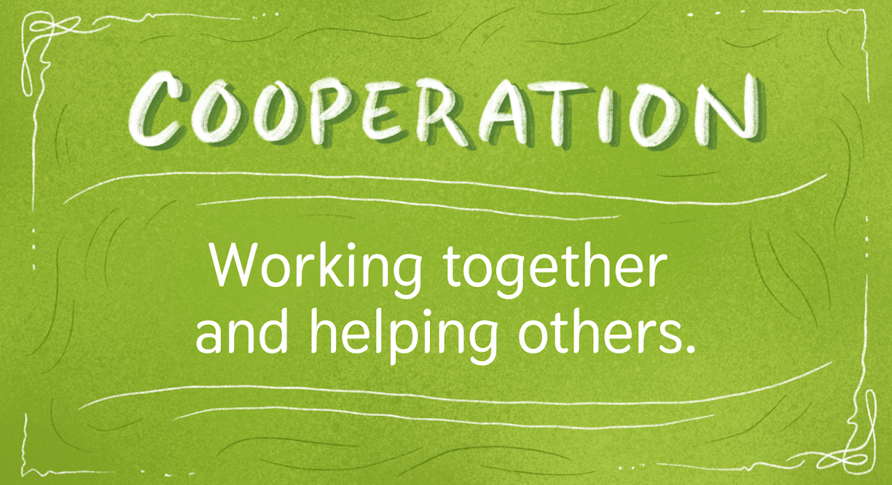 cooperation is working together and helping others