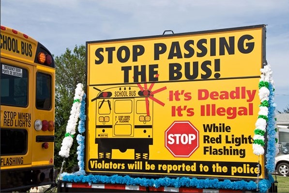 stop passing the bus sign