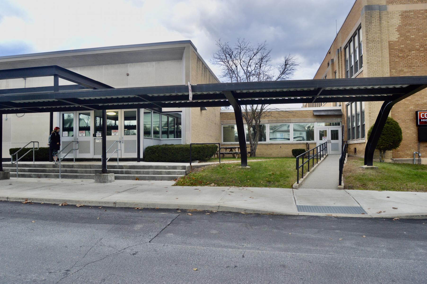 Current HS entrance will be redesigned to improve handicap safety and security