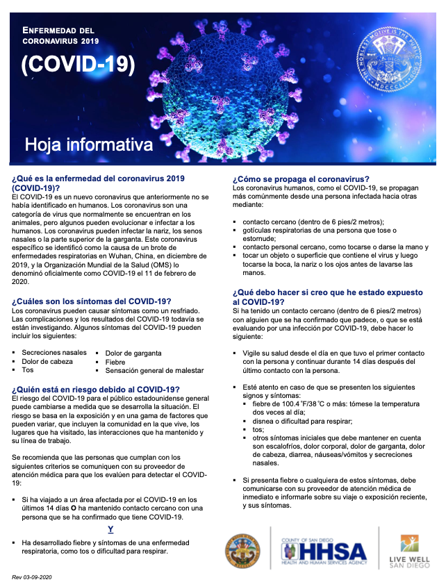 CORONAVIRUS: Fact Sheet ESPAÑOL