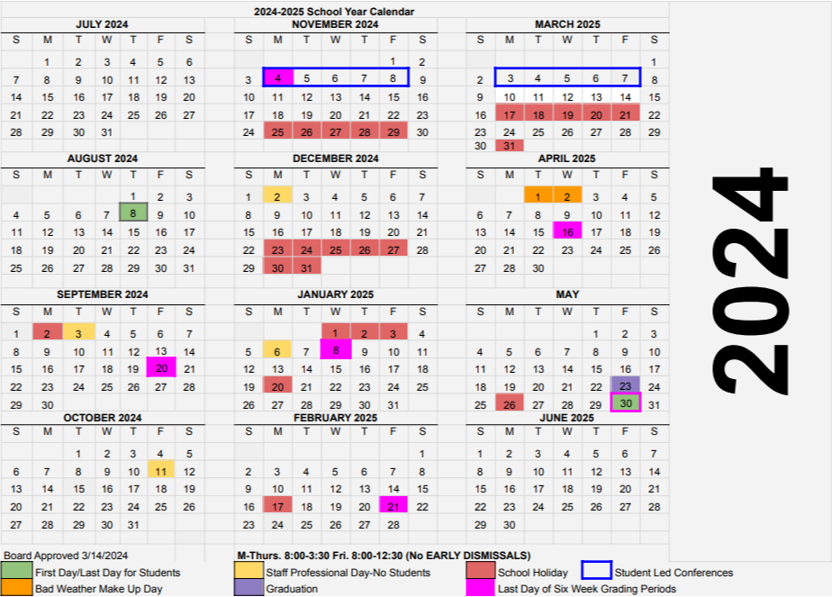 2024-2025 Student Calendar