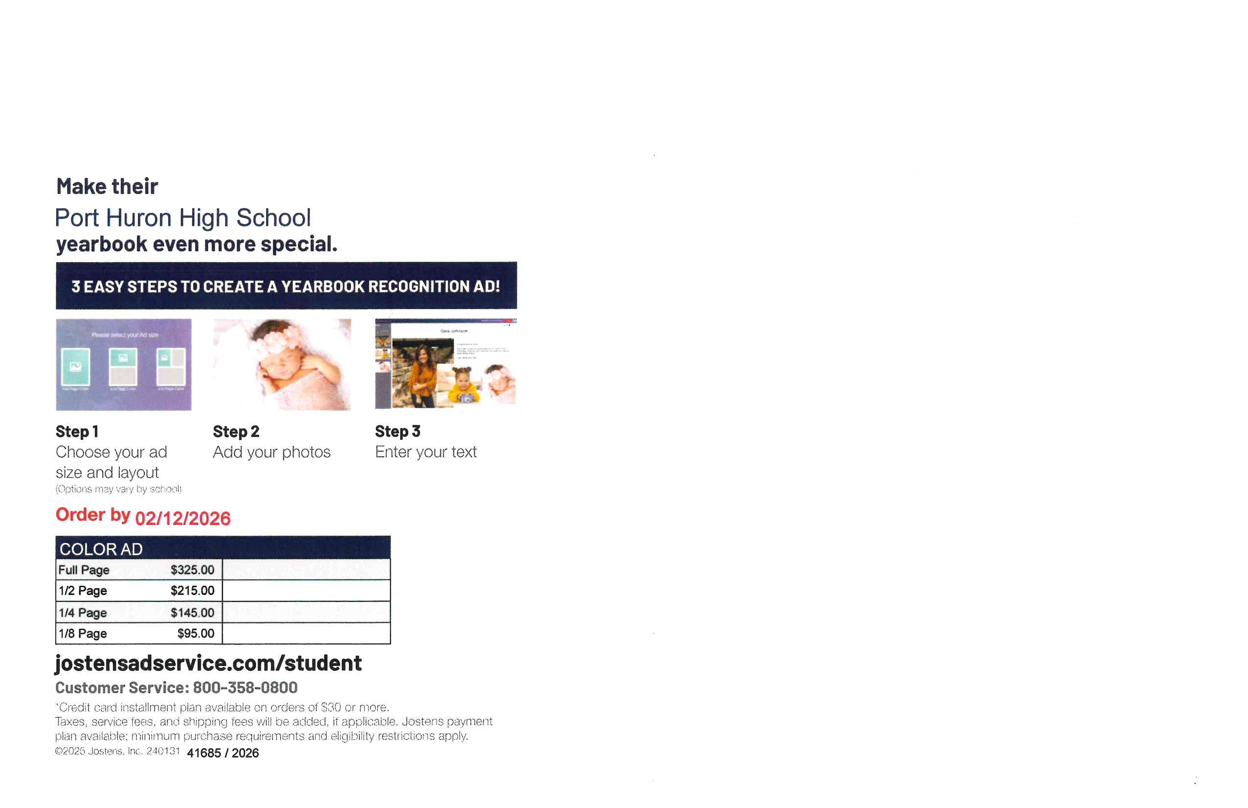 Jostens Senior Ad Information