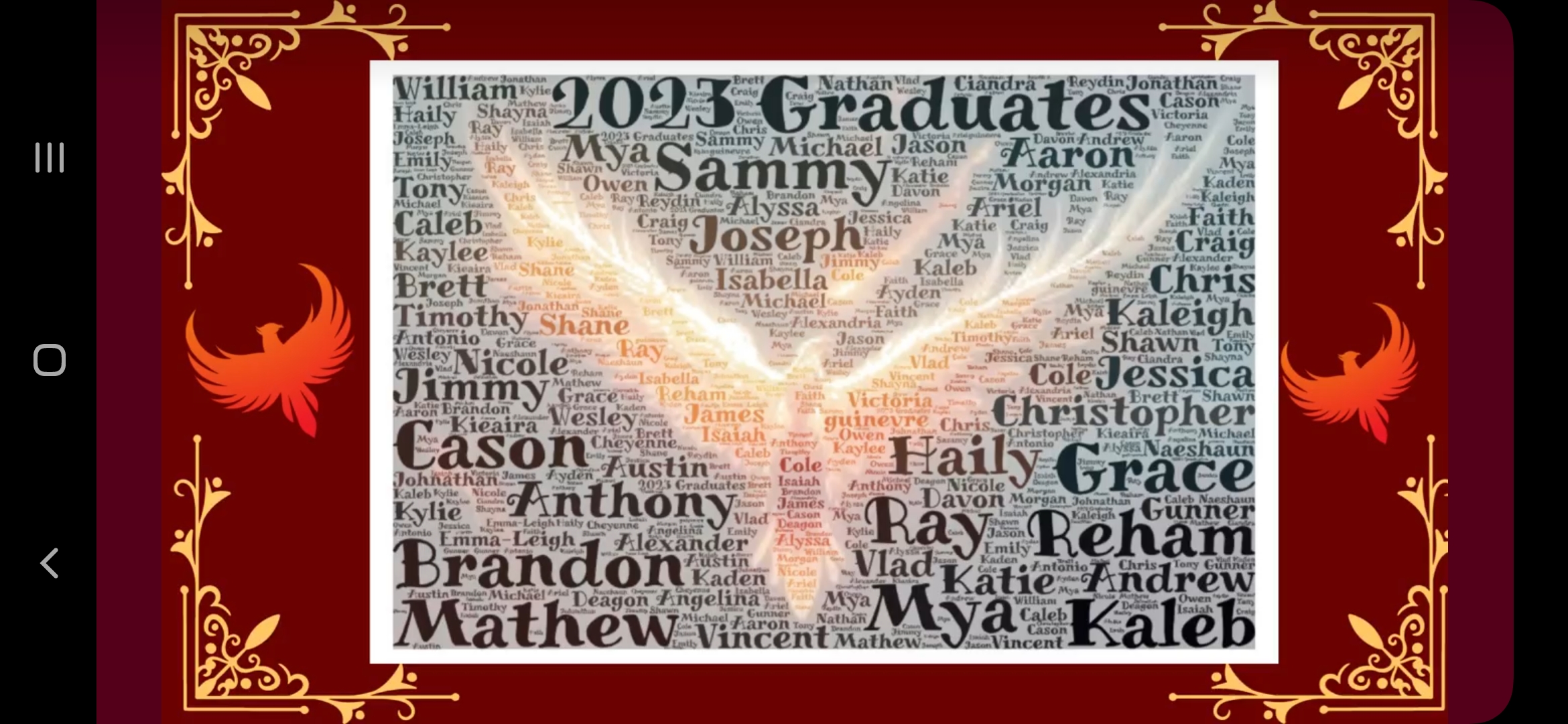 Phoenix with Grad Names 2023