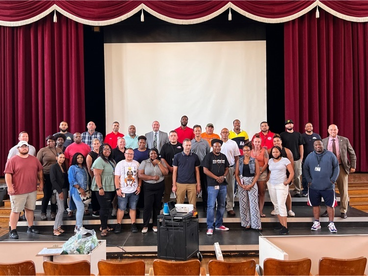 PHOTO:  More than 50 members of the brand-new Safety Team began their school year this week. District Director of School Climate and Safety, Jeff Russo, addressed the team before they split up and participated in team building exercises.