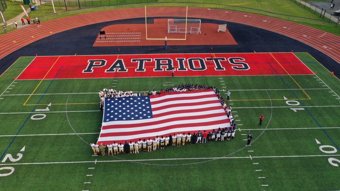 Last Friday, prior to the Varsity Football home opener, both teams honored our Veterans & First Responders. Thank you to Colonel Ritmo, our JROTC, Steve Balogh and the Amsterdam players and coaches for helping create this great moment.