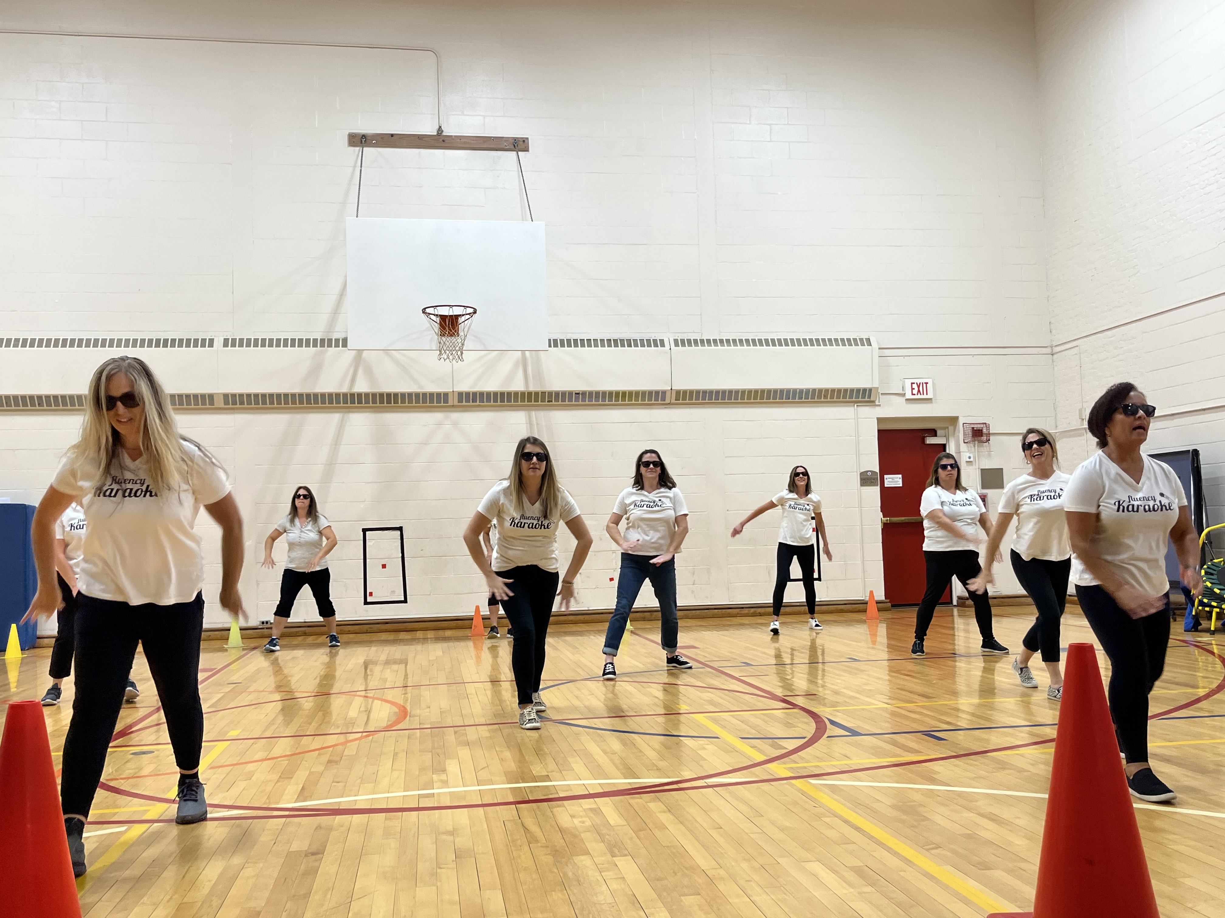 Van Corlaer teachers put on a "Fluency Karaoke" performance for students.