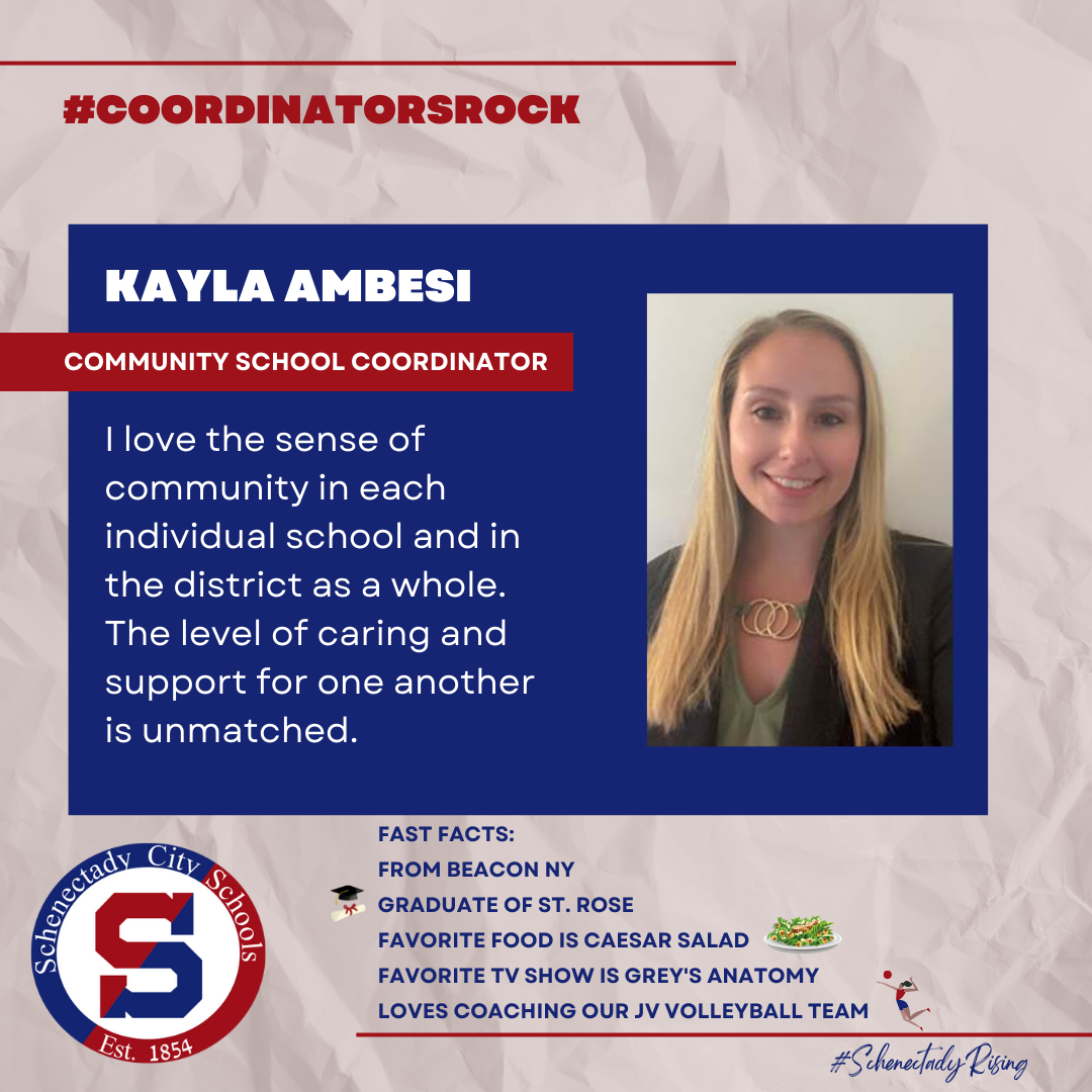 Kayla Ambesi, Community School Coordinator