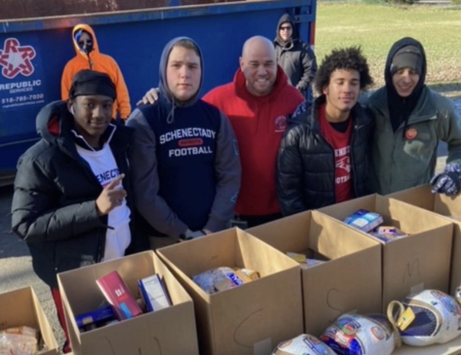 Superintendent with volunteers