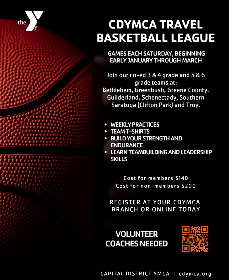 Flyer:  CDYMCA Travel Basketball League