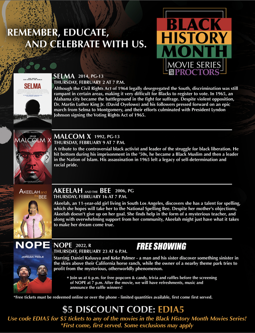 Black History Month Movie Series At Proctors