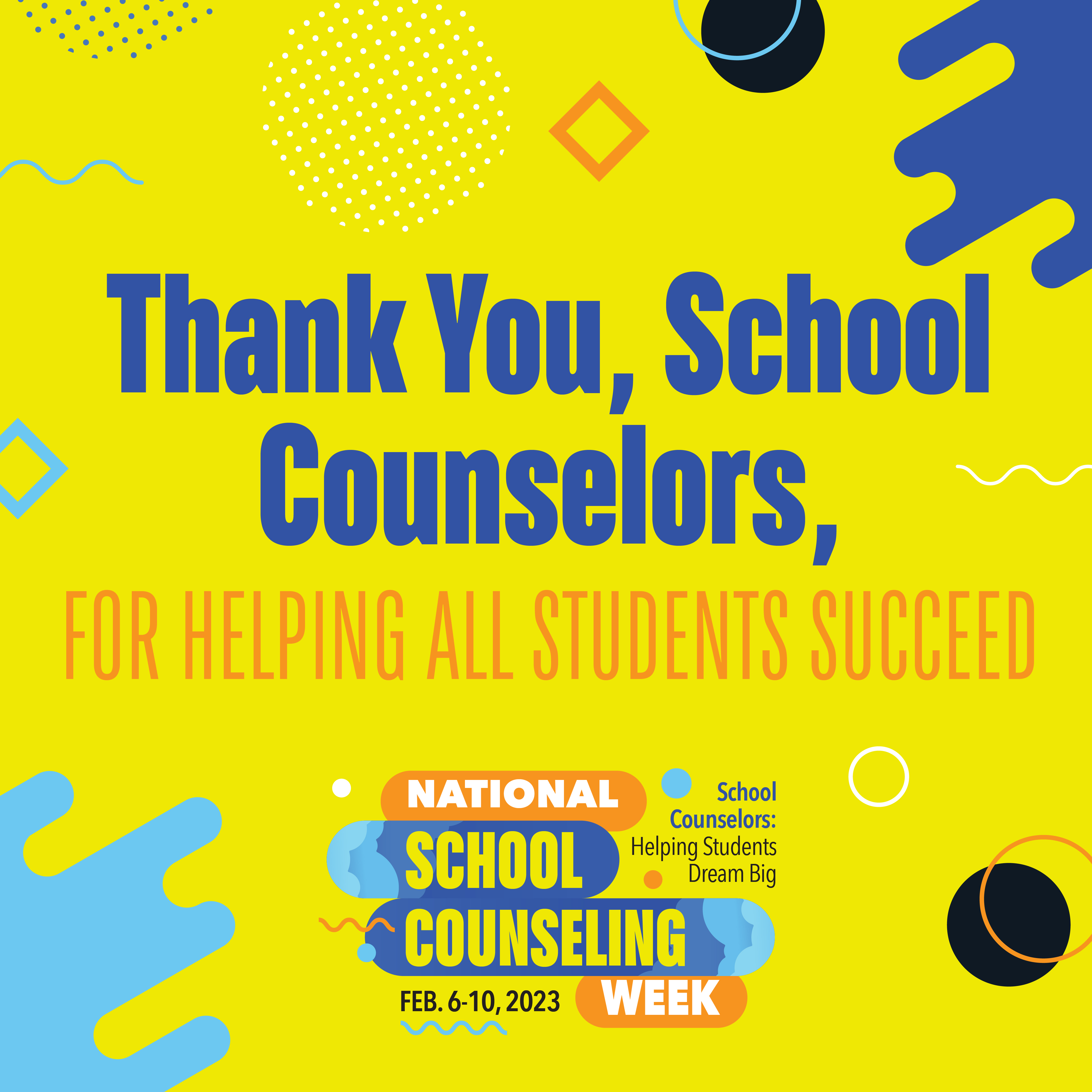 Thank you to school counselors