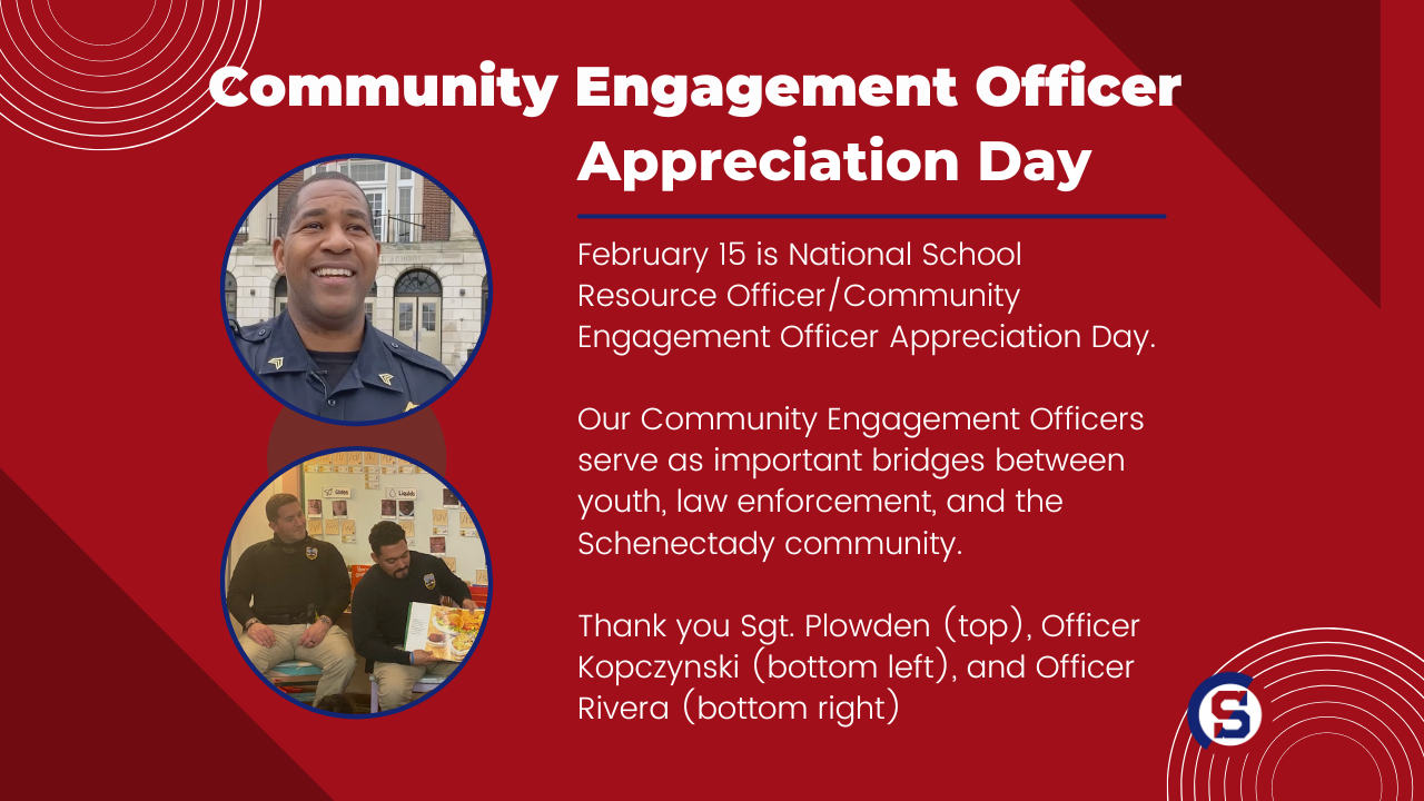 Card recognizing our Community Engagement Officers
