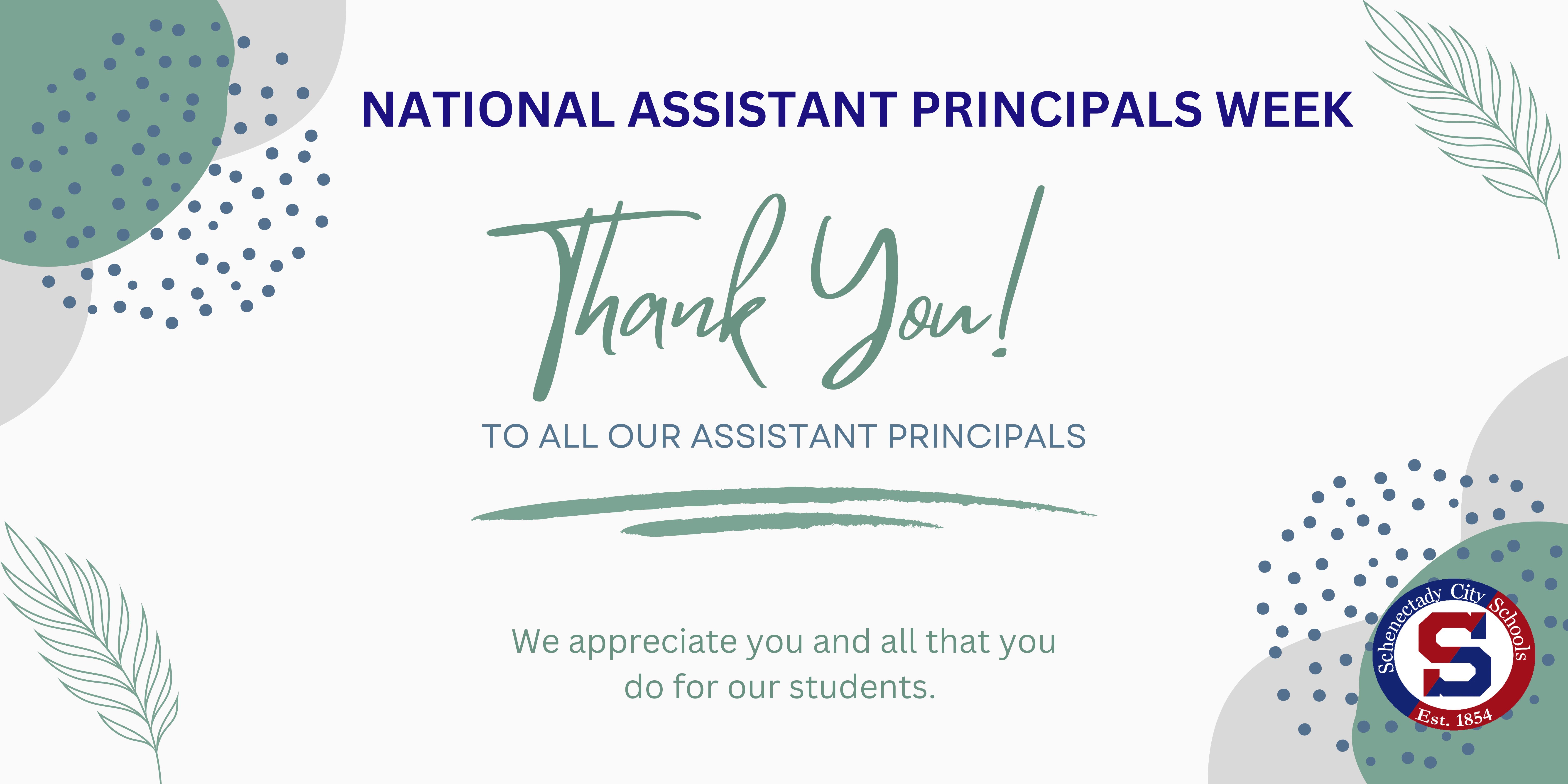 Thank you to our assistant princpals