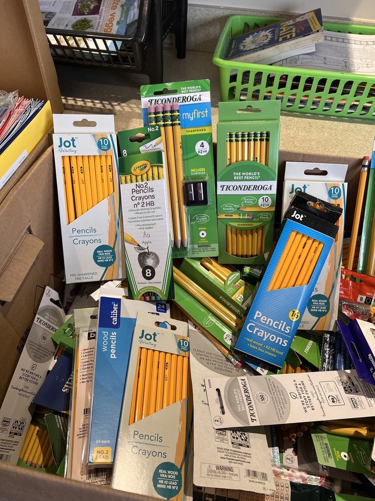 Supply donation to Hamilton Elementary School