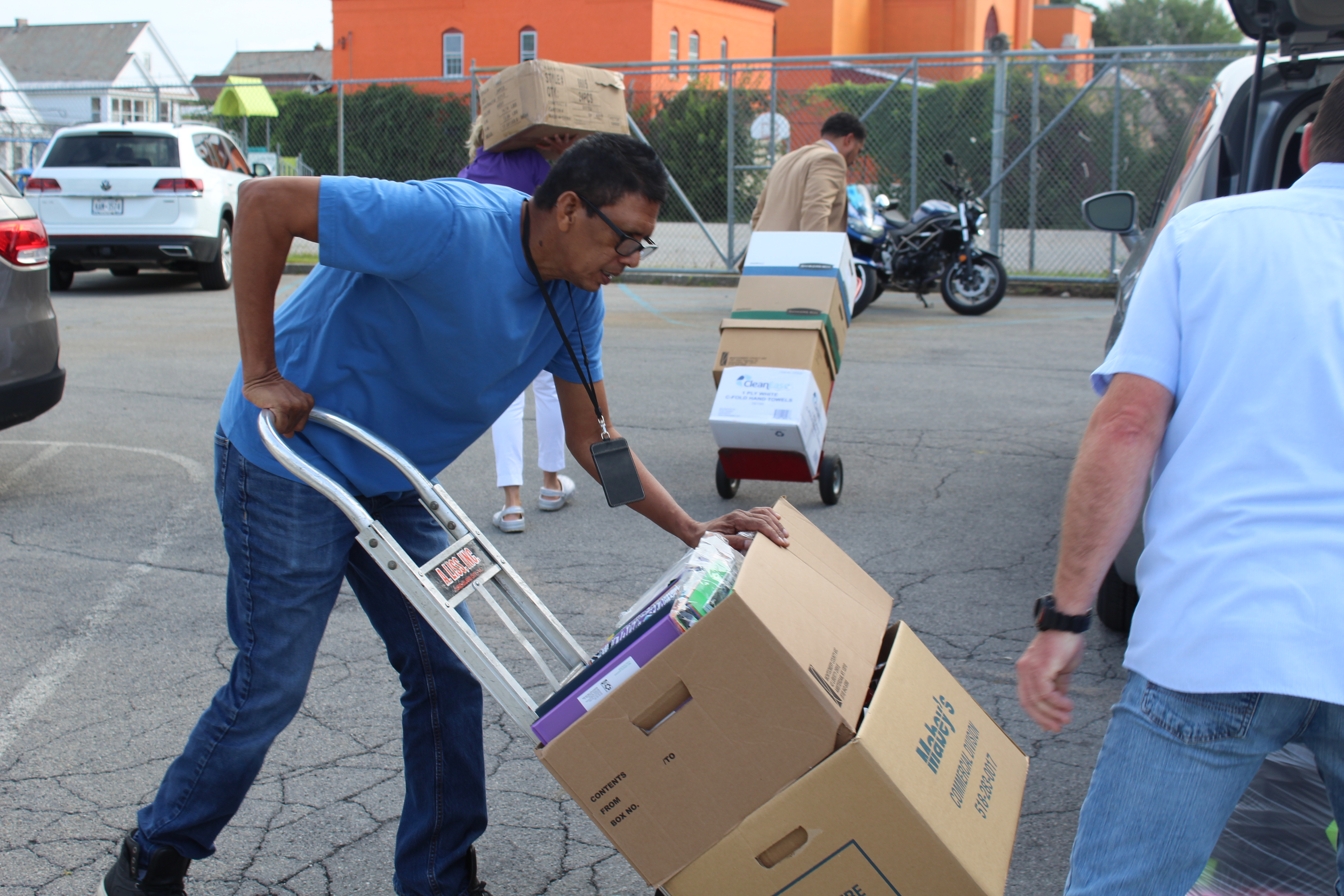 Supply donation to Hamilton Elementary School