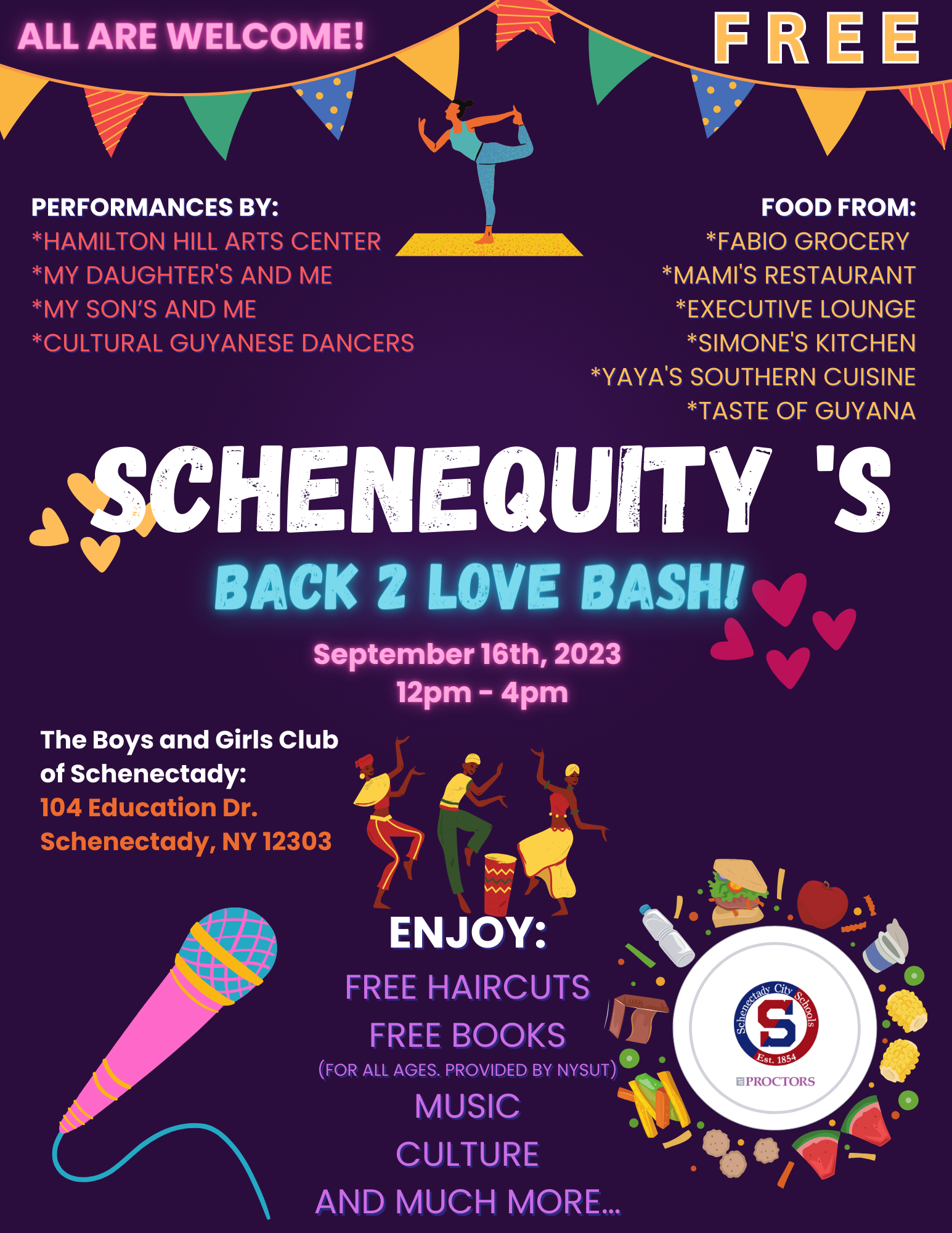 Schenequity's Back to Love Bash Flyer in English