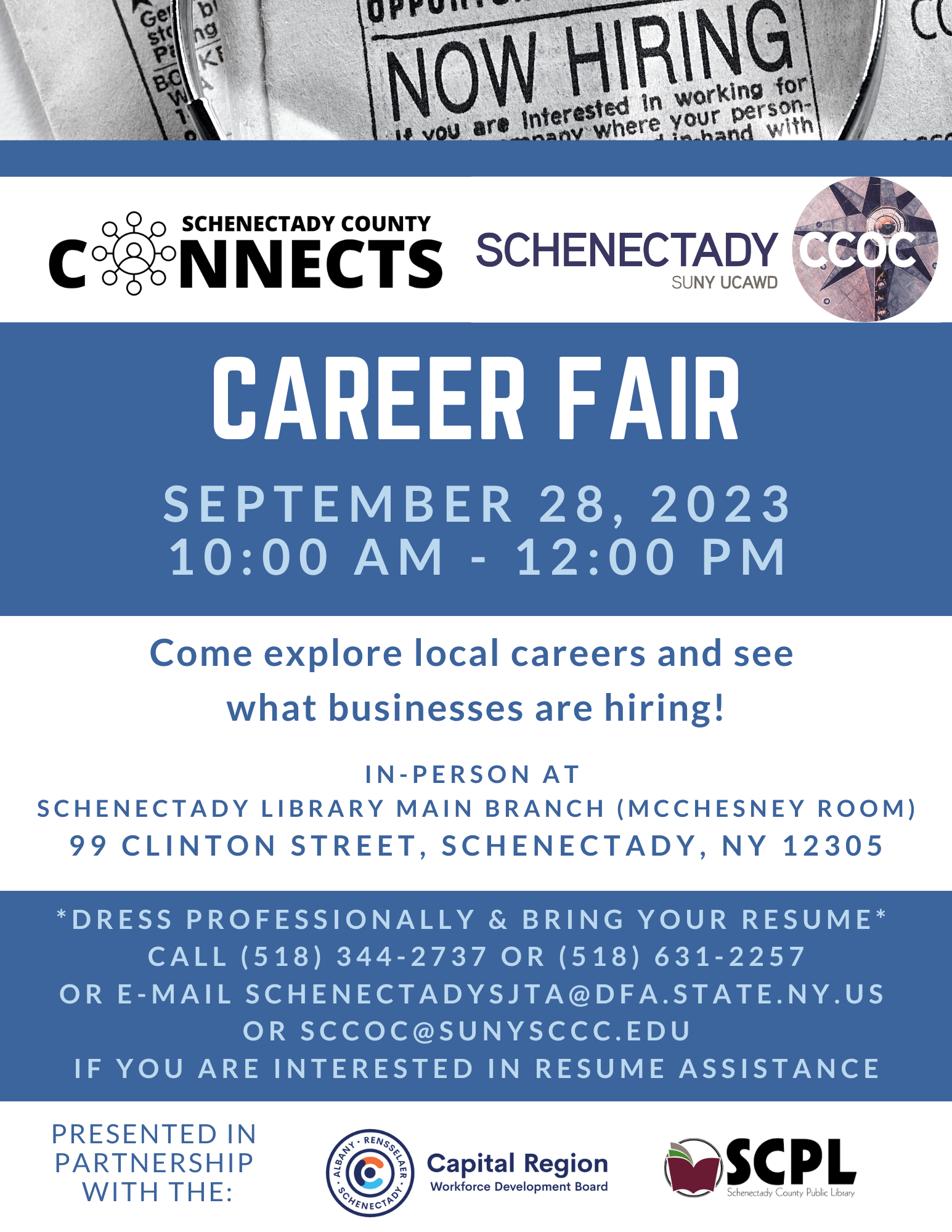 Schenectady Connects Career Fair Flyer
