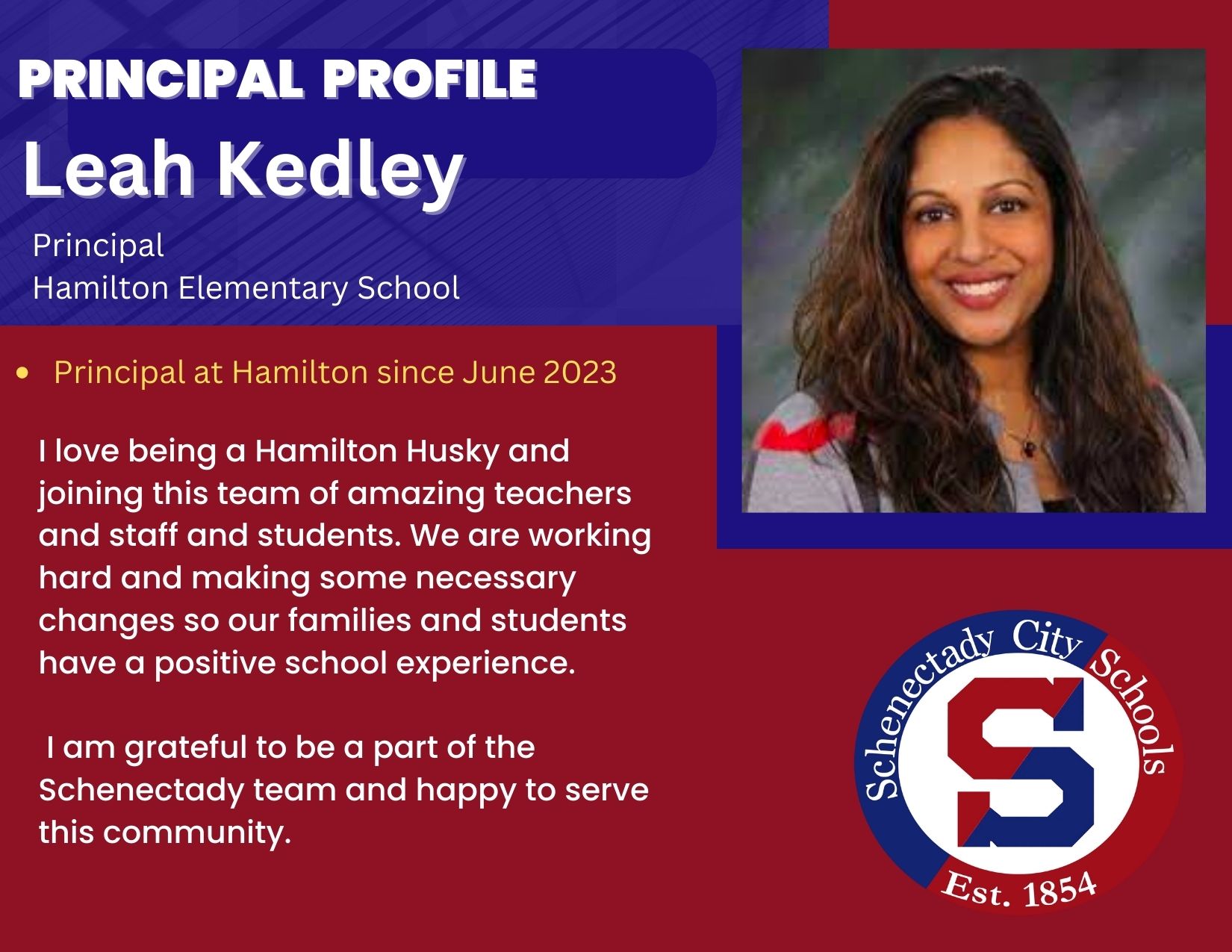 Principal Profile:  Leah Kedley