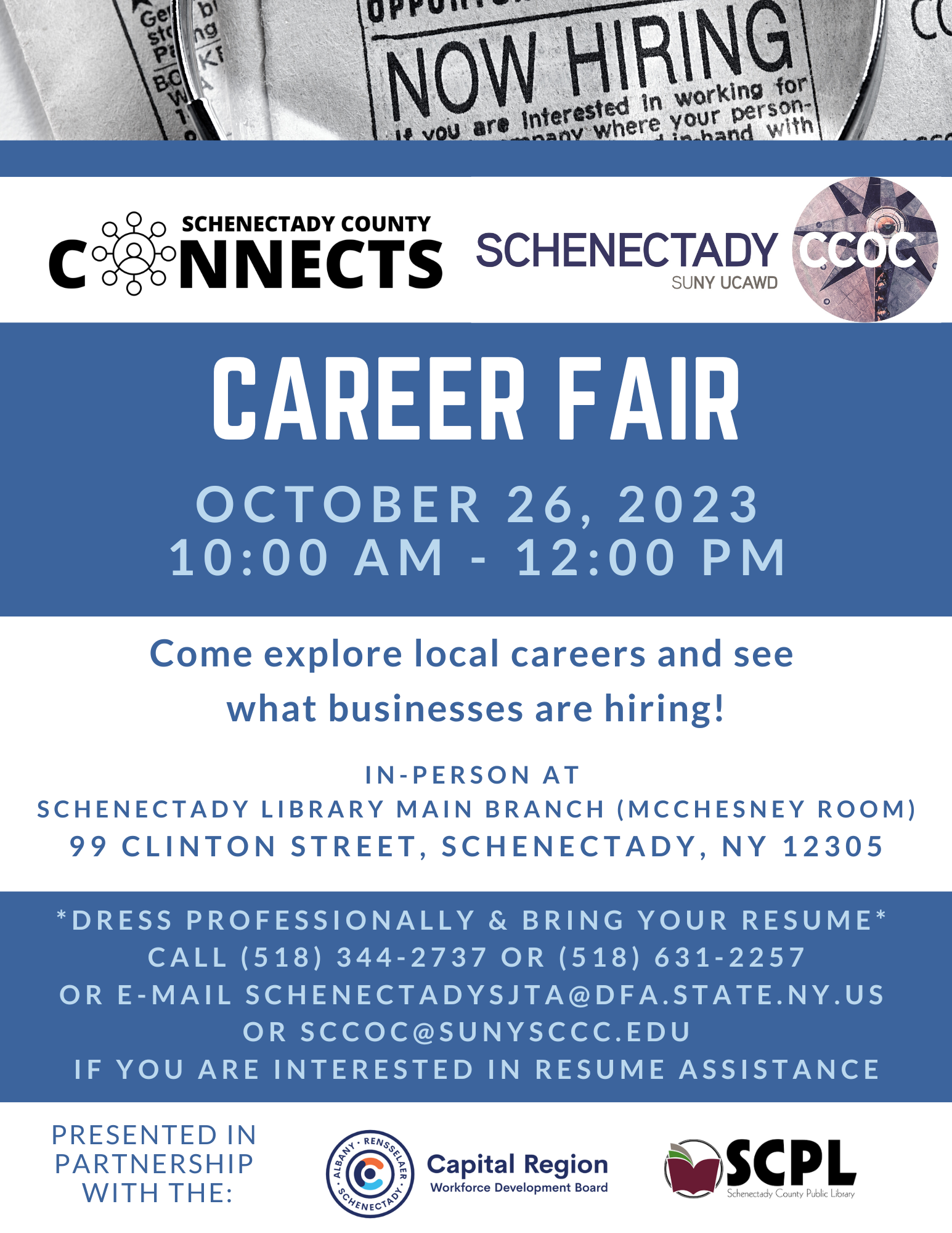 Schenectady Connects Career Fair flyer