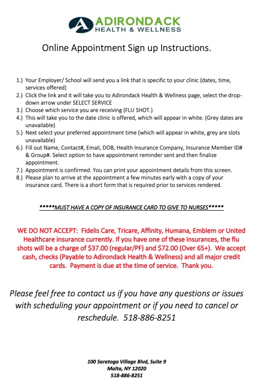 Flu Clinic Registration Instructions