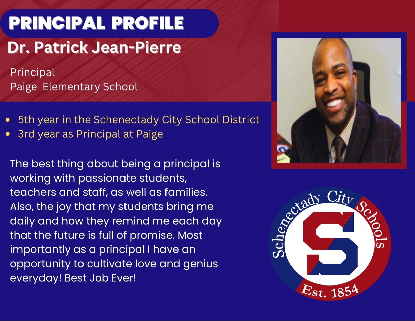 Principal Profile:  Patrick Jean-Pierre