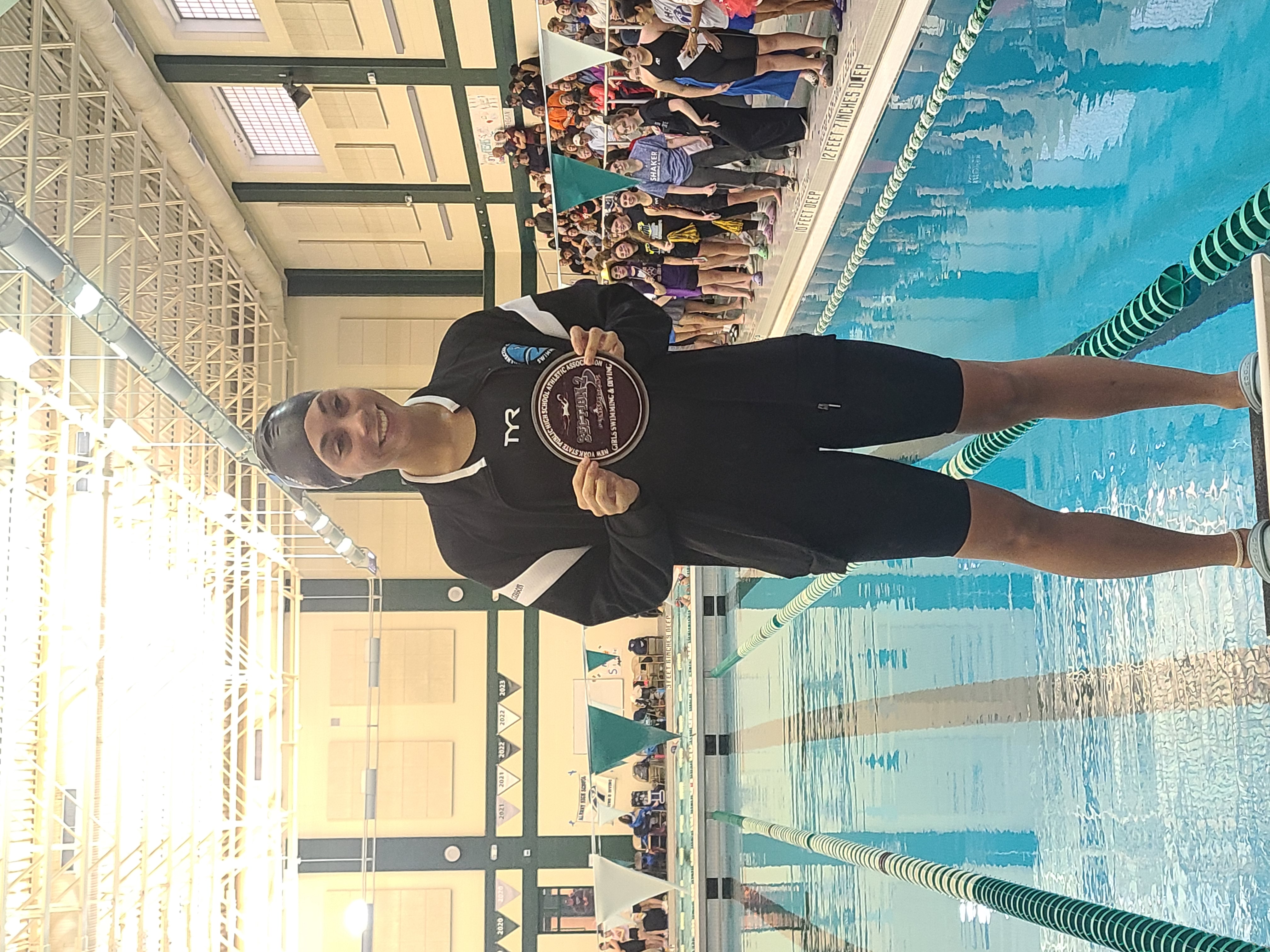Photo:  Alexis Gibsom placed 2nd and had a state qualifying time at Swim Sectionals