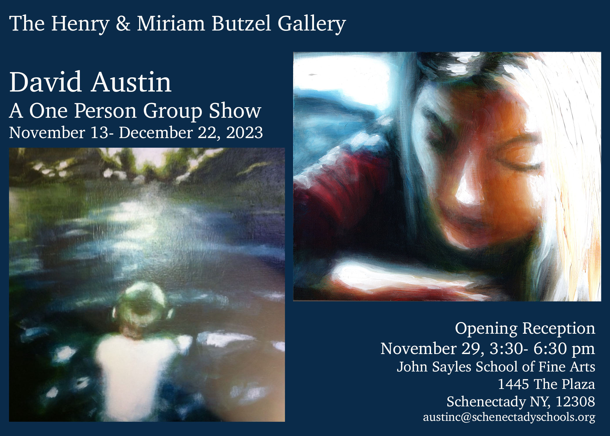 Card:  Art show in the Butzel Gallery