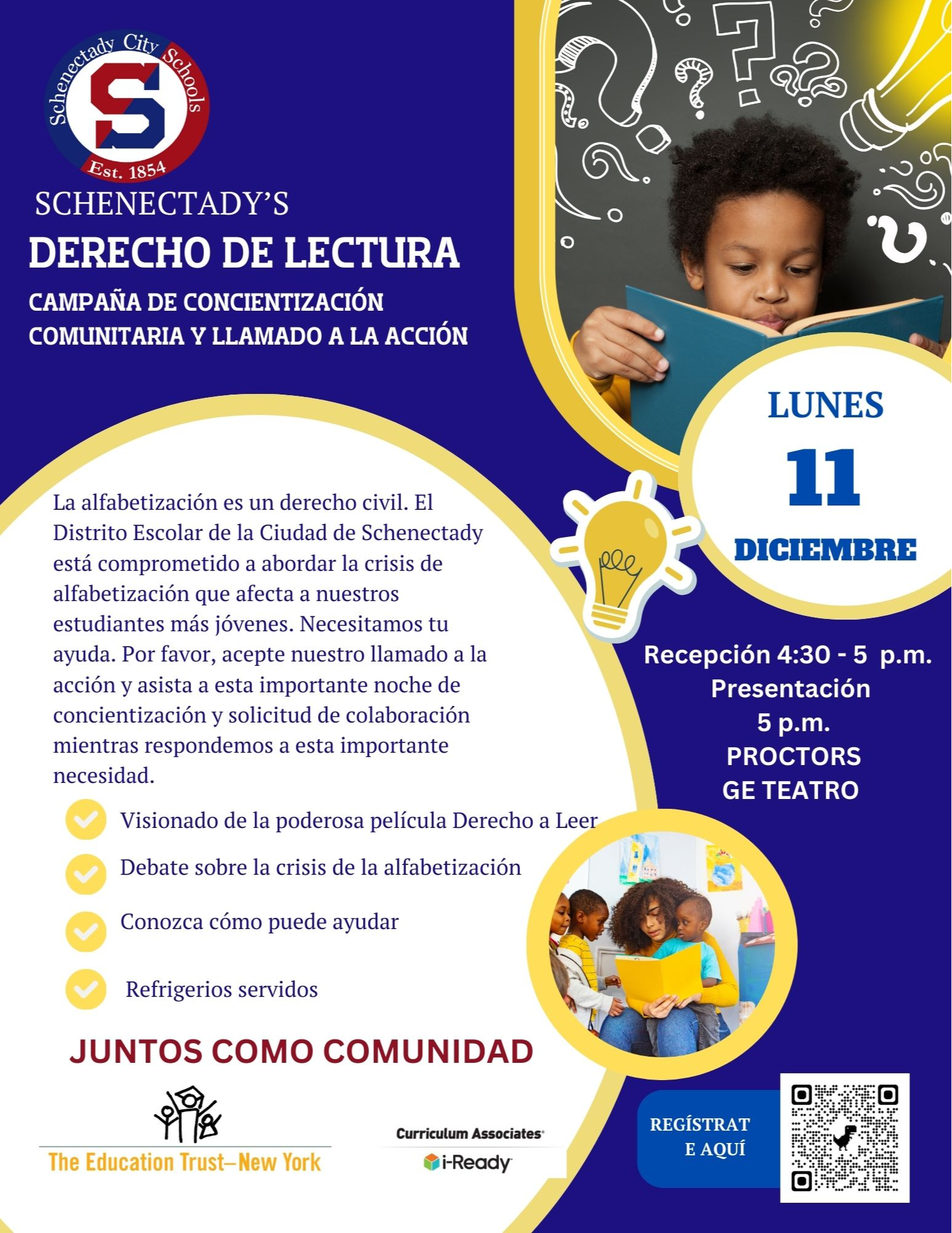 Schenectady's Right to Read Flyer Spanish
