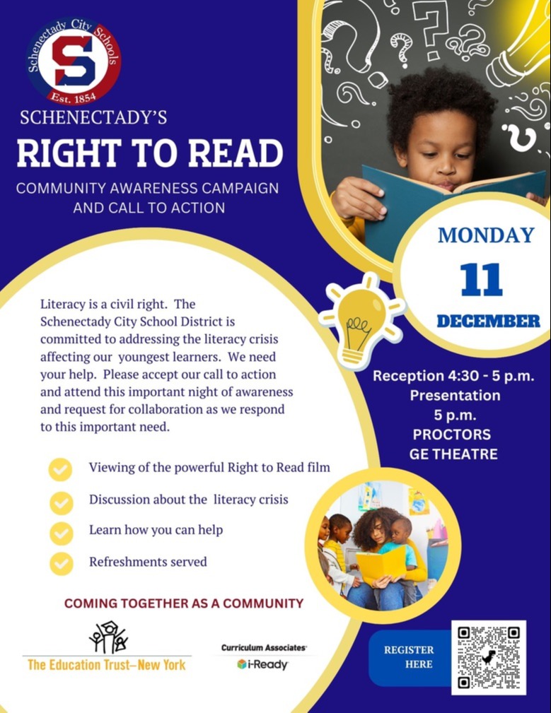 Schenectady's Right to Read Flyer in English