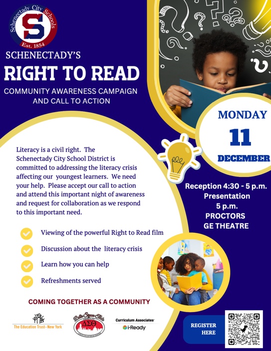Schenectady's Right to Read Flyer