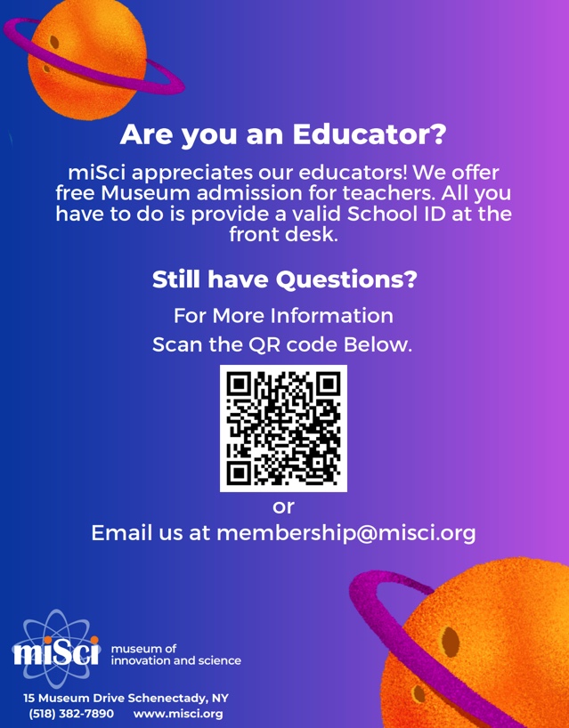 miSci flyer for educators