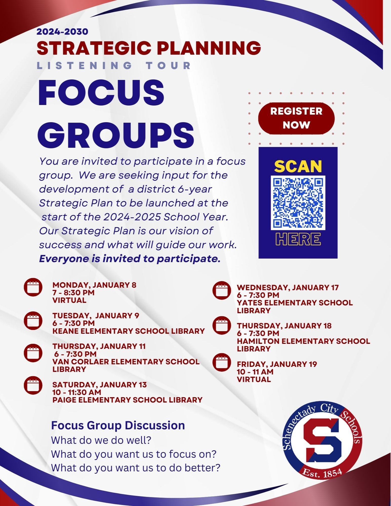 Flyer:  Strategic Plan Focus Groups