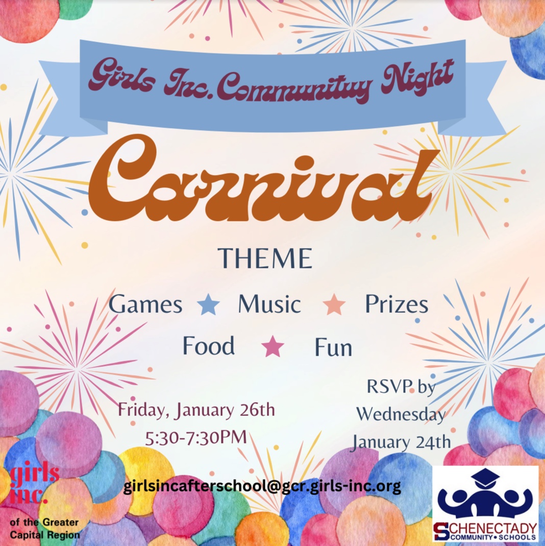 Flyer:  Girls Inc Community Night