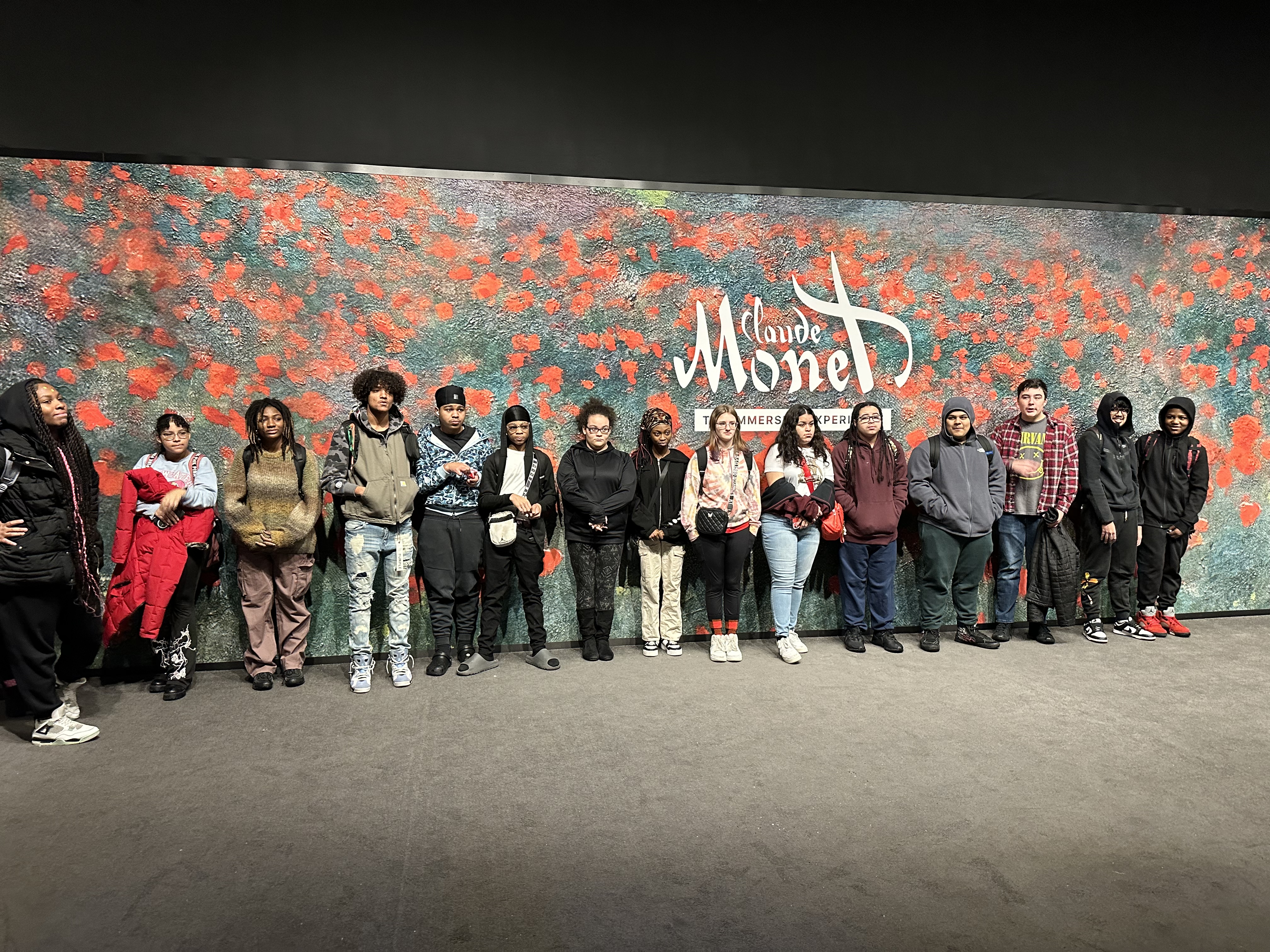 Photo:  Big Picture students at Monet:  The Immersive Experience at the Armory