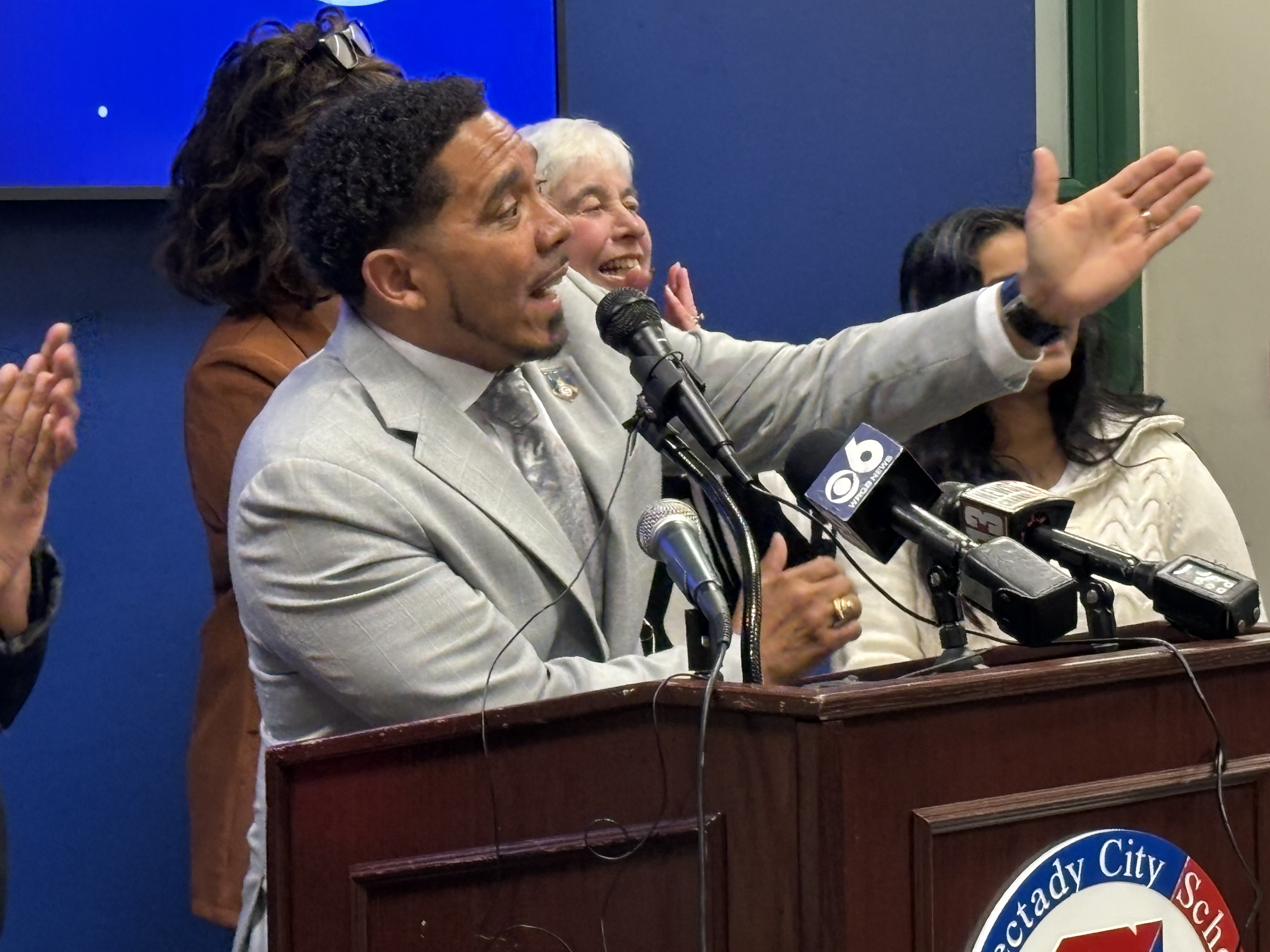 Photo from Press Conference announce Dr. Cotto as superintendent