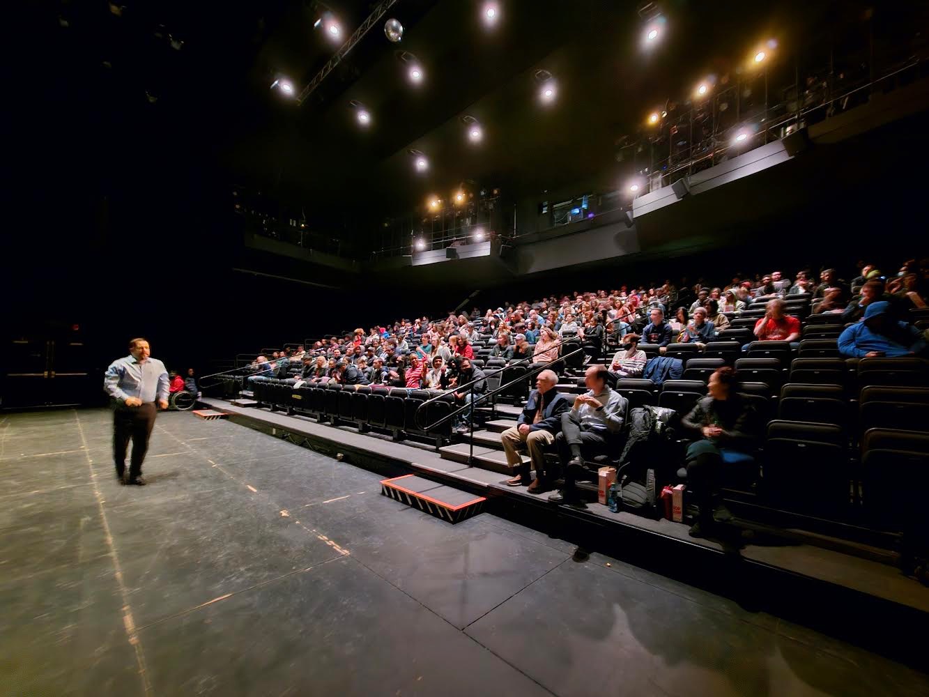 Photo from high school assembly at Proctors with RPI